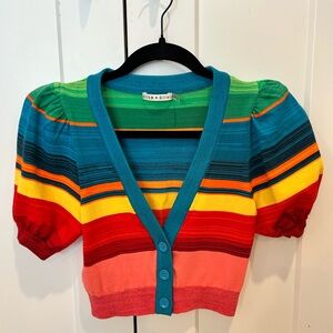 Alice + Olivia Striped Multicolor Crop Top